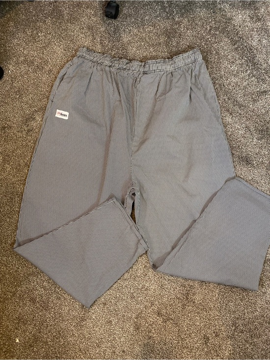 Red Kap Other - Men's Micro-Check Grey Dress Pants with Elastic Waist